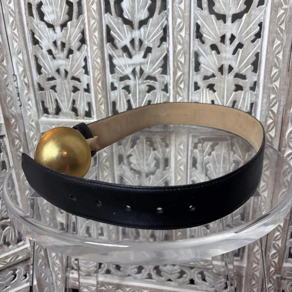 Robert Lee Morris Belt Italian Calf Skin Small Black Luxury Old Money Glam
